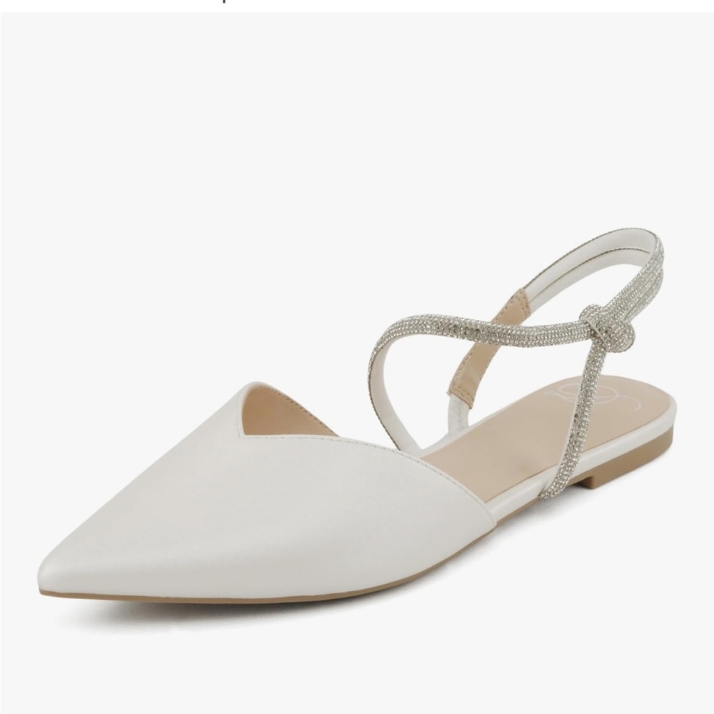 Elegant White Women's Slingback Flats